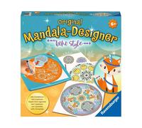 Ravensburger Midi Mandala Designer Boho Style 20019, Apprendre à dessiner pour les enfants à partir de 6 ans, set de dessin avec pochoirs pour mandalas aux couleurs vives