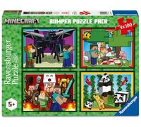 Ravensburger - Minecraft 4 x 100 Pièces | Puzzle Enfants 5 Ans | Puzzle 100 Pièces De 36 X 26 | Puzzles Ravensburger | Cadeau Enfant 5 Ans | Idées Cadeaux