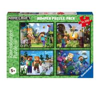 Ravensburger - Minecraft Jigsaw Puzzle, Bumper Pack 4 x 100, Gift Idea for Child