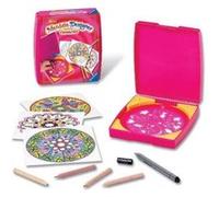 Ravensburger - Kit créatif Mandala Designer Mini - Pochoir, kit voyage - Dès 6 ans