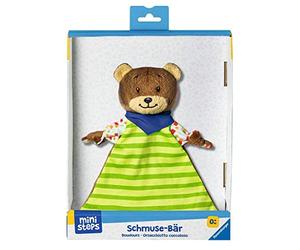 Ravensburger ministeps 4155 Schmuse-Bär 4155, Kuscheltier und Schmusetuch mit Rassel, Baby Spielzeug ab 0 Monate