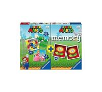 Ravensburger - Multipack Super Mario, Memory® 48 Cartes + 3 Puzzles Enfants de 25/36/49 pièces, 4+ Ans