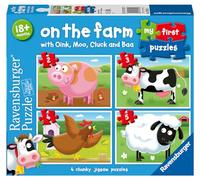 Ravensburger My First Puzzle - 4 Gros Puzzles pour Les Tout-Petits - Puzzles Robustes de 2 à 4 pièces pour Les Enfants de 18 Mois et Plus - Jouet d'apprentissage