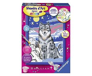 Ravensburger - Numéro d’Art Format 13x18cm - Famille de Loups - Loisir créatif - Kit de Peinture par numéros - avec pièces de Bijoux - Activité créative - Dès 9 Ans - 29667 - Version française