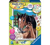 Ravensburger - Numéro d’Art Format 18x24cm - Tendresse - Loisir créatif - Kit de Peinture par numéros - avec Autocollants - Activité détente et créative - Dès 7 Ans - 28603 - Version française
