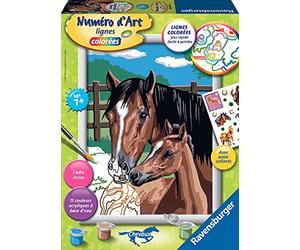 Ravensburger - Numéro d’Art Format 18x24cm - Tendresse - Loisir créatif - Kit de Peinture par numéros - avec Autocollants - Activité détente et créative - Dès 7 Ans - 28603 - Version française