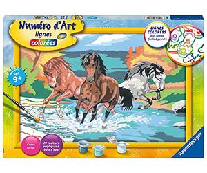 Ravensburger - Numéro d’Art Grand Format - Horde de Chevaux - Loisir créatif - Kit de Peinture par numéros - Activité détente et créative - Dès 9 Ans - 28682 - Version française