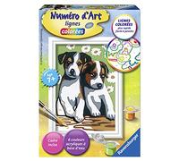 Peinture au numéro : Numéro d'Art lignes colorées : Deux petits chiots Ravensburger