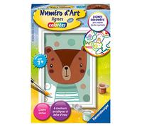 Ravensburger - Numéro d’Art Mini Format - Ourson - Loisir créatif - Kit de Peinture par numéros - Activité détente et créative - Dès 7 Ans - 23591 - Version française
