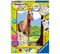 Ravensburger - Numéro d’Art Moyen Format - Cheval et Nature - Loisir créatif - Kit de Peinture par numéros - avec Autocollants - Activité détente et créative - Dès 7 Ans - 28793