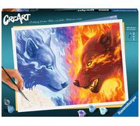 Ravensburger Peinture par numéros 23549 - Motif Premium Fire & Ice à partir de 14 ans avec peinture acrylique et tableau à colorier