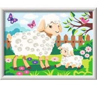 Ravensburger Peinture par numéros - 23764 - Mouton avec agneaux - Enfants à partir de 9 Ans