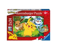 Ravensburger Pikachu und seine Freunde, Puzzle, Kinderpuzzle, Legespiel, 2 x 24 Teile, 05668