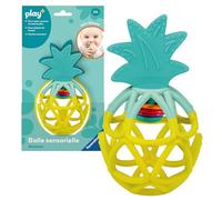Ravensburger Play+ - Balle Sensorielle Ananas Silicone Dès 6 Mois - Balle Activité Bébé et Hochet de Dentition - Jouet Sensoriel - Motricité et Éveil - 34013