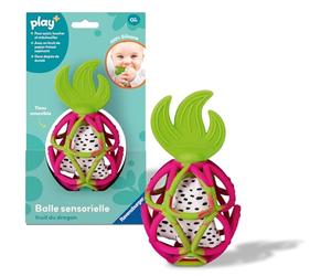 Ravensburger Play+ - Balle Sensorielle Fruit du Dragon Silicone Dès 6 Mois - Balle Activité Bébé et Hochet de Dentition - Jouet Multi-Sensoriel - Motricité et Éveil - 34013