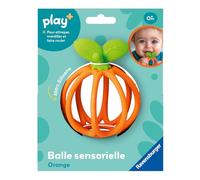 Ravensburger Play+ - Balle Sensorielle Orange Silicone Dès 6 Mois - Balle Activité Bébé et Hochet de Dentition - Jouet Multi-Sensoriel - Motricité et Éveil - 34013