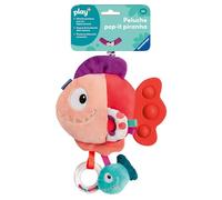Ravensburger Play+ - Peluche Pop-it Piranha Rouge - Pop it Bébé Dès La Naissance - Peluche d'Activité Sensorielle - 34015