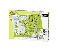 Puzzle enfant 100 pièces - Carte de France - Nathan - Trieur 3 compartiments - Dès 6 ans vert TU