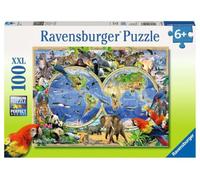 Ravensburger - Puzzle 100 pièces XXL - Animaux Autour du Monde | Fille ou garçon dès 6 ans - Puzzle de qualité supérieure - Carton épais et résistant - Pièces XXL
