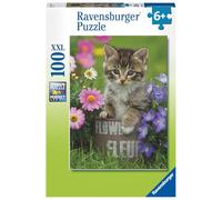 Ravensburger - Puzzle enfant - Chaton parmi les fleurs - 100 pièces XXL - Dès 6 ans - 10847