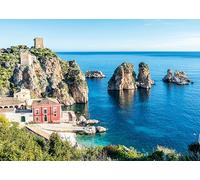 Ravensburger - Puzzle 1000 Pièces Faraglioni De Scopello, Sicile | Puzzle 1000 Pièces Paysages avec Une Mesure De 70x50 Cm | Cadeau pour Adultes Et Enfants À partir de 14 Ans Et Plus