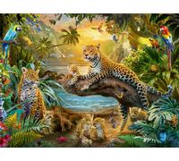 Ravensburger Puzzle 12000738 Leopardenfamilie im Dschungel - 1500 Teile Puzzle f
