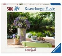 Ravensburger – Puzzle adulte – Salutations florales sur table de jardin – 500 pièces