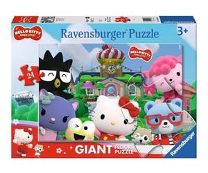 Ravensburger Puzzle 12004076 pour Enfants - Fun in Cherry Town - Puzzle de Sol composé de 24 Grandes pièces, pour Les Fans de Hello Kitty âgés de 3 Ans et Plus