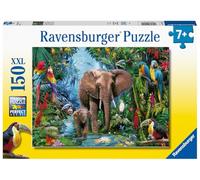 Ravensburger - Puzzle 150 pièces XXL - Eléphants de la Jungle | Fille ou garçon dès 7 ans - Puzzle de qualité supérieure - Carton épais et résistant - Pièces XXL