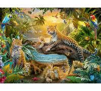 Ravensburger Puzzle Adulte - Léopards dans la jungle - 1500 pièces, 80×60 cm, qualité supérieure