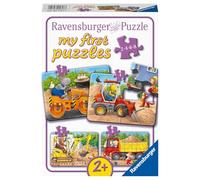 Ravensburger Puzzle enfant 05717 Animaux sur le chantier – 2/4/6/8 pièces dès 2 ans