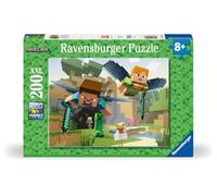 Ravensburger - Puzzle 200 pièces XXL - Les Aventures de Minecraft | Fille ou garçon dès 8 ans - Puzzle de qualité supérieure - Carton épais et résistant - Pièces XXL