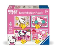 Ravensburger- Puzzle 2D Enfant 4 in a box-12/16/20/24 pièces-Hello Kitty, 12004158