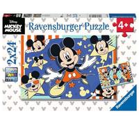 Ravensburger - Puzzle 2x24 pièces - Au cinéma - Disney Mickey Mouse | Fille ou garçon dès 4 ans - Puzzle de qualité supérieure - Carton épais et résistant - Lot de 2 puzzles - 2 posters inclus