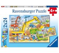 Ravensburger Coffret de puzzles Beaucoup de travail sur le chantier 2x24 pièces Dès 4 ans