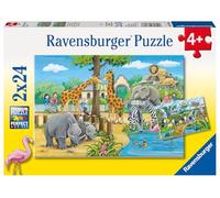 Ravensburger – Puzzle enfant Bienvenue au Zoo 2x24 pièces Dès 4 ans 07806