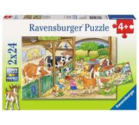 Ravensburger Puzzle enfant Le bonheur à la ferme 2x24 pièces Dès 4 ans 09195