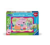 Ravensburger - Puzzle 2x24 pièces - Nouvelles Aventures - Peppa Pig | Fille ou garçon dès 4 ans - Puzzle de qualité supérieure - Carton épais et résistant - Lot de 2 puzzles - 2 posters inclus