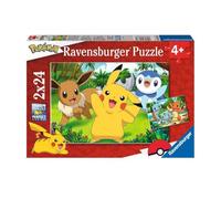 Ravensburger Puzzle enfant Lot 2 x 24 pièces Pikachu et ses amis avec 2 posters – Dès 4 ans