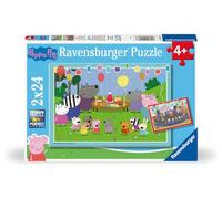 Ravensburger - Puzzle 2x24 pièces - Place à la fête ! - Peppa Pig | Fille ou garçon dès 4 ans - Puzzle de qualité supérieure - Carton épais et résistant - Lot de 2 puzzles - 2 posters inclus