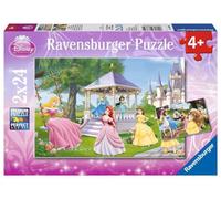 Ravensburger - Puzzle 2x24 pièces - Princesses Magiques - Disney | Fille ou garçon dès 4 ans - Puzzle de qualité supérieure - Carton épais et résistant - Lot de 2 puzzles - 2 posters inclus