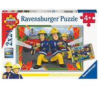 Ravensburger - Puzzle 2x24 pièces - Sam et Son équipe - Sam Le Pompier | Fille ou garçon dès 4 ans - Puzzle de qualité supérieure - Carton épais et résistant - Lot de 2 puzzles - 2 posters inclus