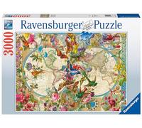Ravensburger Puzzle 3000 pièces Carte Faune et Flore – Art – Adultes dès 14 ans