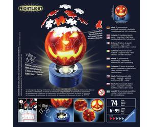 Ravensburger Puzzle 3D Ball 72 p illuminé - Citrouille d'Halloween