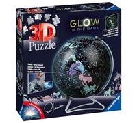 Ravensburger - Puzzle 3D Ball éducatif - Globe Phosphorescent 180 p - La Carte du Ciel étoilé - A partir de 6 Ans - 180 pièces numérotées à Assembler sans Colle - Support Rotatif Inclus - 11544