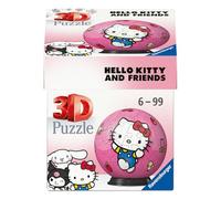 Ravensburger - Puzzle 3D Ball - Hello Kitty - A partir de 6 Ans - 54 pièces numérotées à Assembler sans Colle - A Collectionner - Support Inclus - 11099357