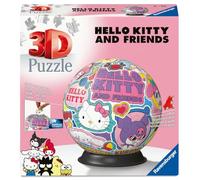 Ravensburger - Puzzle 3D Ball - Hello Kitty - A partir de 6 Ans - 72 pièces numérotées à Assembler sans Colle - Support Inclus - Diamètre : 13 cm - 11630