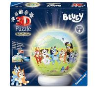 Ravensburger Puzzle 3D Ball illuminé Bluey – 72 pièces numérotées, dès 6 ans, socle lumineux
