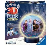 Ravensburger - Puzzle 3D Ball illuminé - Disney La Reine des Neiges 2 - A partir de 6 Ans - 72 pièces numérotées à Assembler sans Colle - Socle Lumineux Inclus - 11141