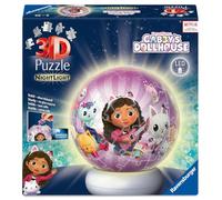 Ravensburger - Puzzle 3D Ball illuminé - Gabby's Dollhouse - A partir de 6 Ans - 72 pièces numérotées à Assembler sans Colle - Socle Lumineux Inclus - 12008059